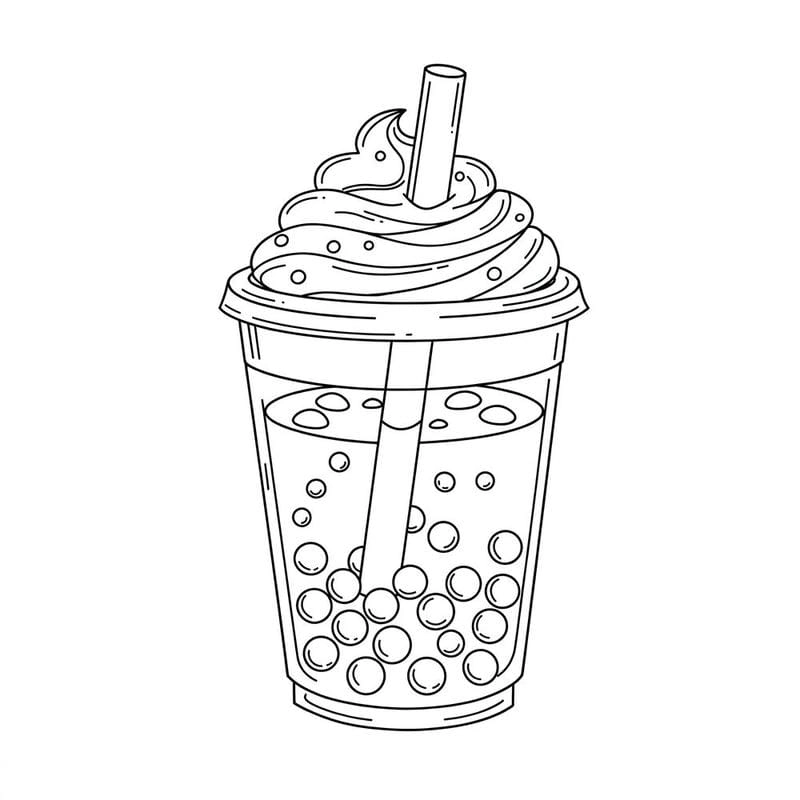 Sưu tầm sticker cute milk tea tranh tô màu trà sữa cute cho bé