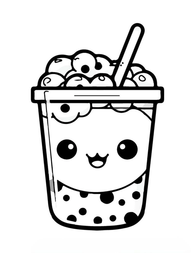 Bé thích mê bộ tranh tô màu trà sữa cute cực dễ thương