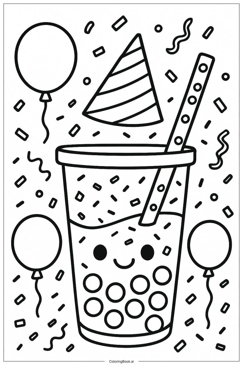 Tuyển chọn hình tô màu trà sữa sinh động và đơn giản