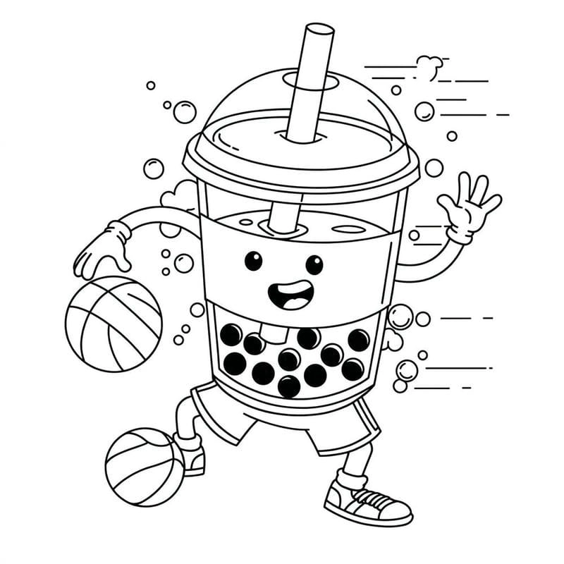 Khơi nguồn sáng tạo với tranh tô màu hình trà sữa cute