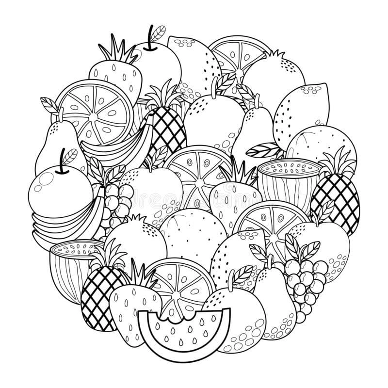 Bé thích tô màu hoa quả cute vui vẻ