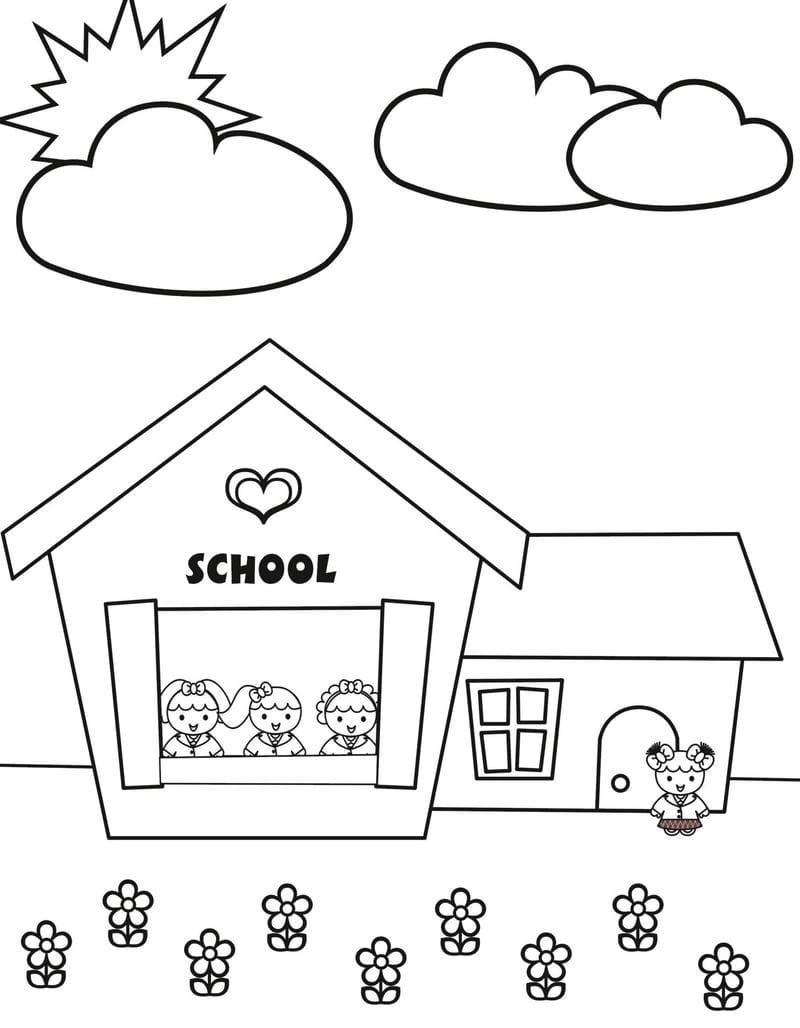 Cùng bé sáng tạo với ngôi trường tô màu xinh xắn