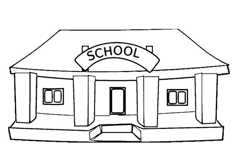 Bé sáng tạo cùng tranh tô màu ngôi trường tiểu học