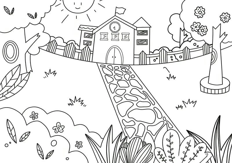 Phát triển tư duy qua tranh tô màu chủ đề trường mầm non của bé