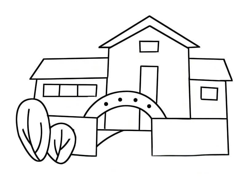 Khung cảnh đáng yêu trong tranh tô màu cô giáo mầm non đón trẻ