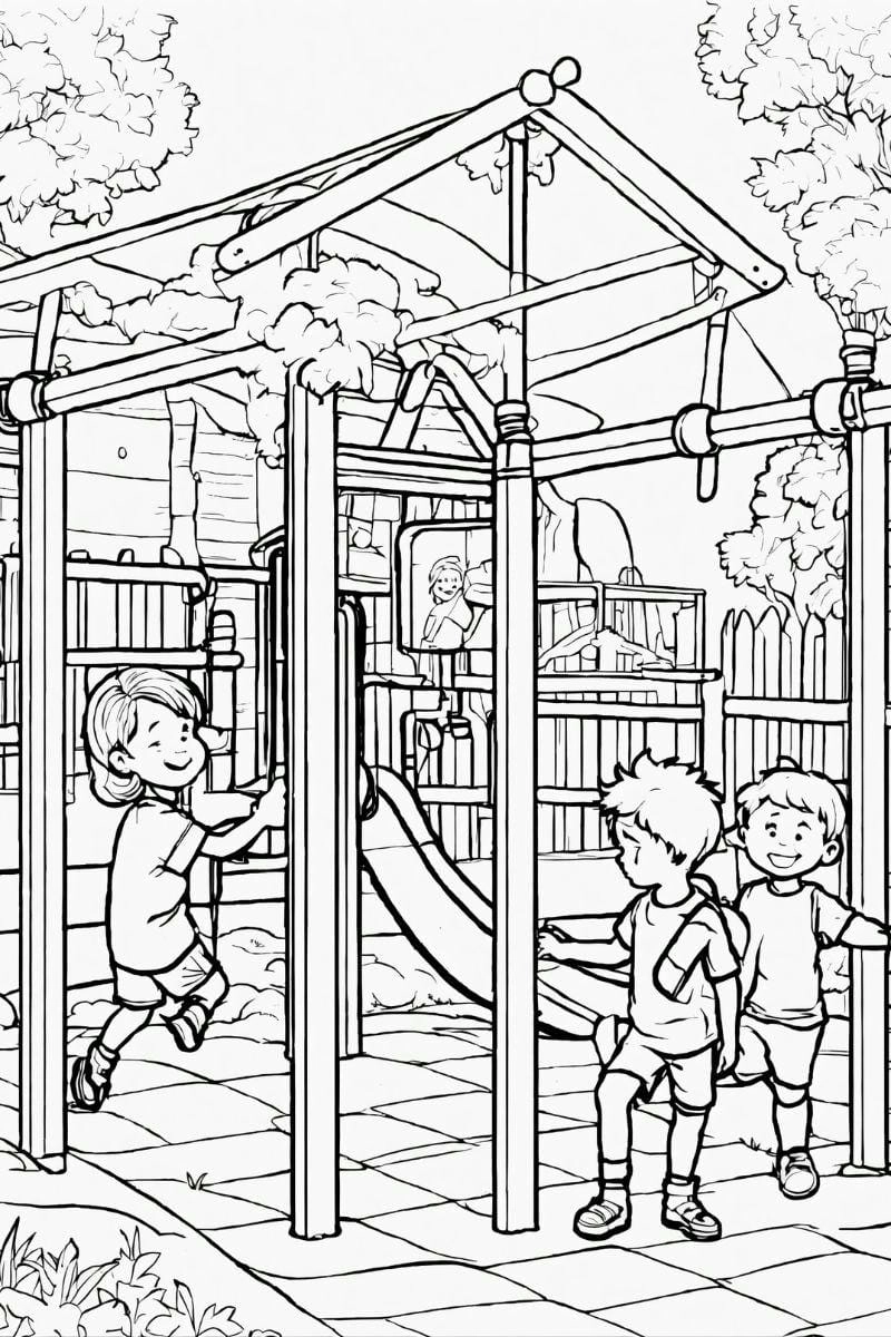 Khám phá bộ tranh tô màu chủ đề trường mầm non của bé