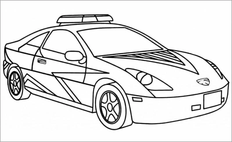 Tải ngay bộ tranh tô màu cho bé ô tô cảnh sát đẹp