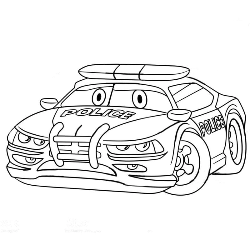 Tô màu sáng tạo cùng tranh tô màu oto cảnh sát cực chất