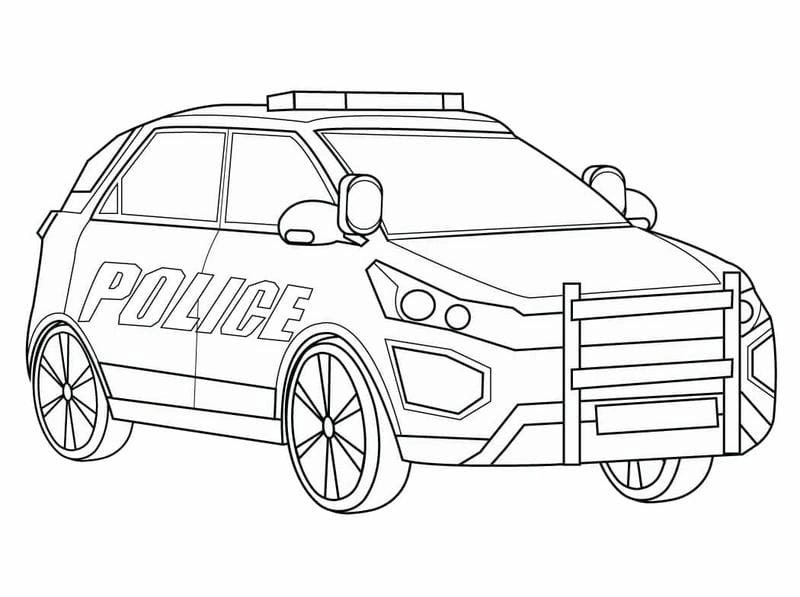 Bé hào hứng với tranh tô màu cảnh sát