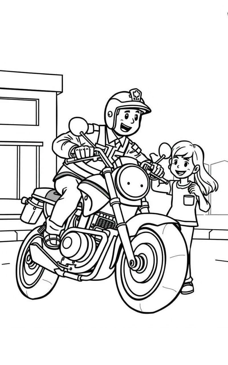 Giúp bé hiểu luật qua ô tô cảnh sát tô màu cực sinh động