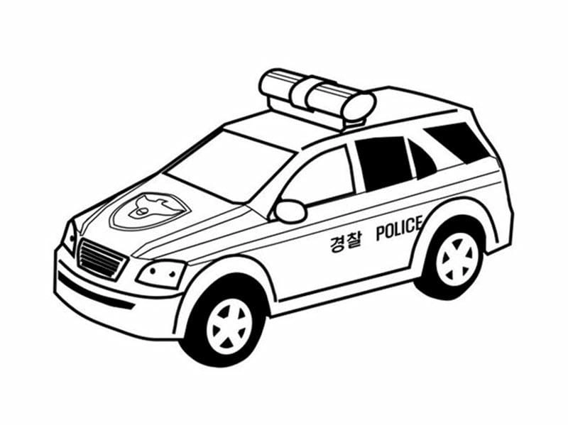 Bộ sưu tập tranh tô màu xe cảnh sát cho bé