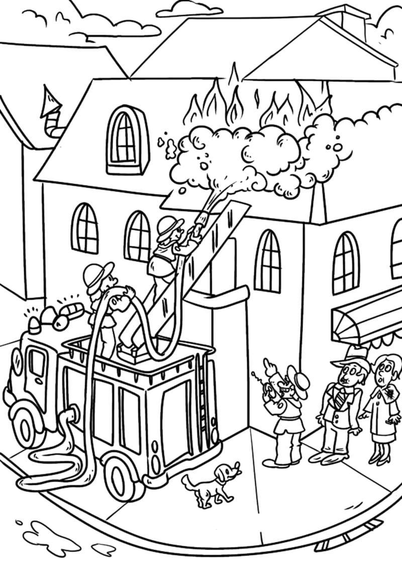 Tặng bé bộ hình ảnh xe cứu hỏa cho bé tô màu siêu dễ thương