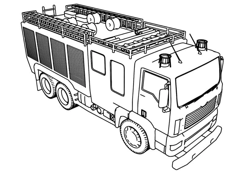 Tải ngay hình xe cứu hỏa tô màu cực kỳ sinh động cho bé