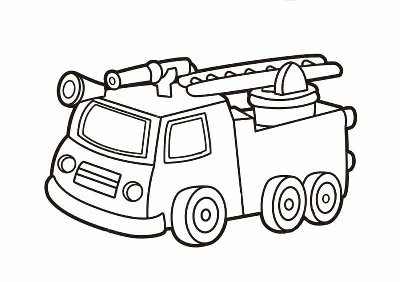 Nhanh tay in hình xe cứu hỏa tô màu miễn phí cho bé tập tô