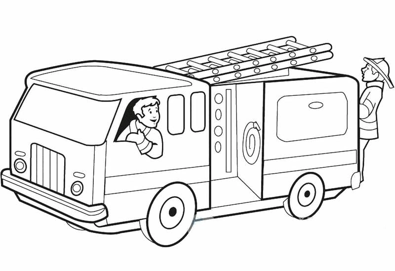 Bé thỏa sức sáng tạo với tranh to màu xe cứu hỏa