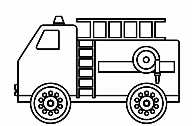 Bé thích thú khi tô màu xe ô tô cứu hỏa đầy màu sắc