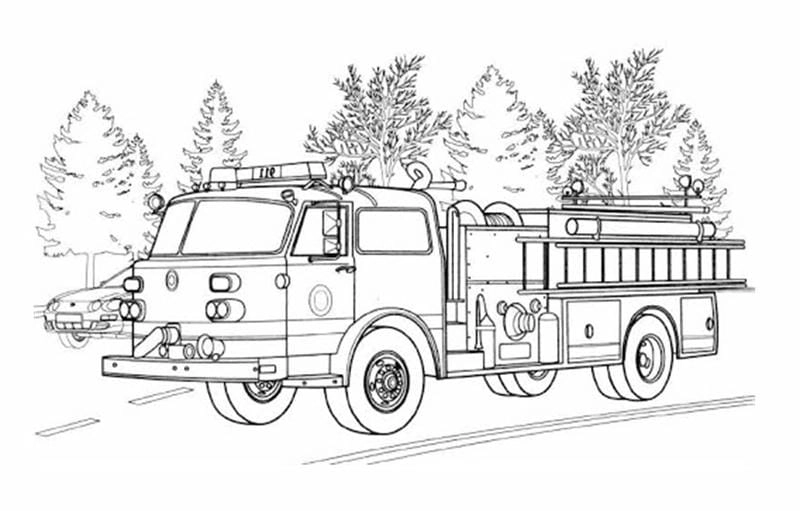 Bé vui học mỗi ngày qua tranh tô màu xe cứu hỏa cho bé