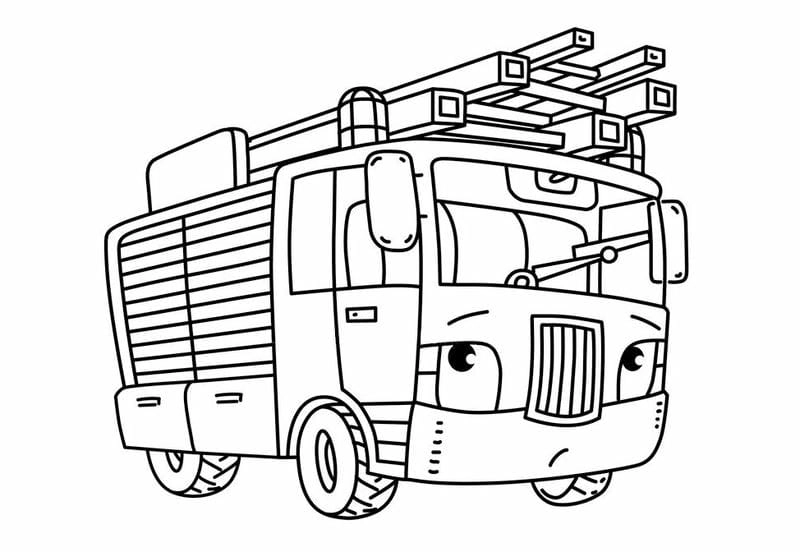 Chia sẻ ngay hình tô màu xe cứu hỏa ngộ nghĩnh cho bé yêu