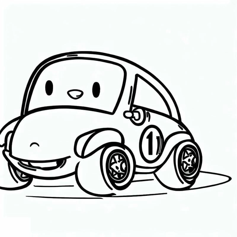 Tuyển tập tranh tô màu ô tô đua cho bé năng động