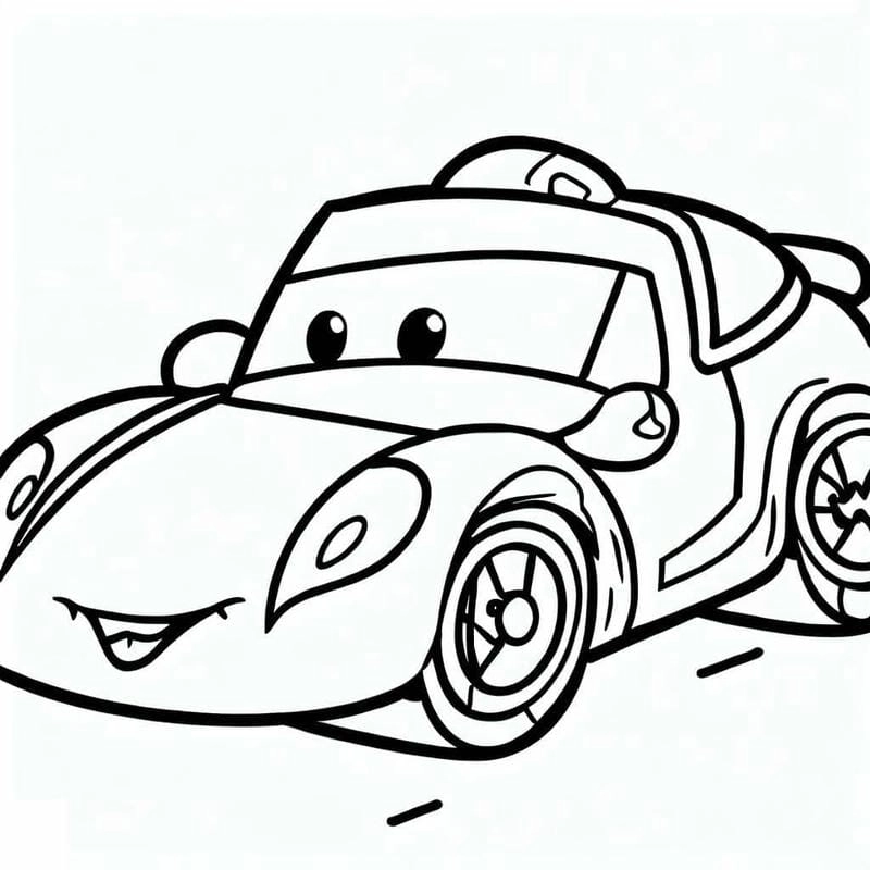 Tranh tô màu xe đua cực ngầu cho bé sáng tạo