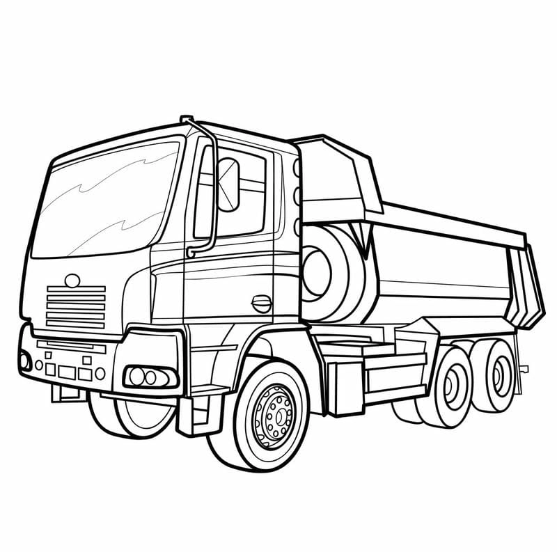 Khám phá bộ tranh tô màu ô tô tải cho bé