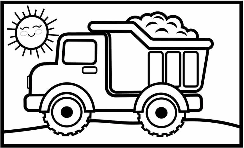 Bé đam mê tranh tô màu xe tải quái vật