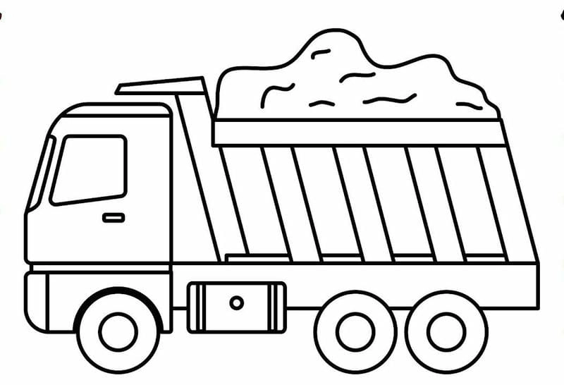 Bộ sưu tập tranh tô màu xe tải cho bé cực dễ thương