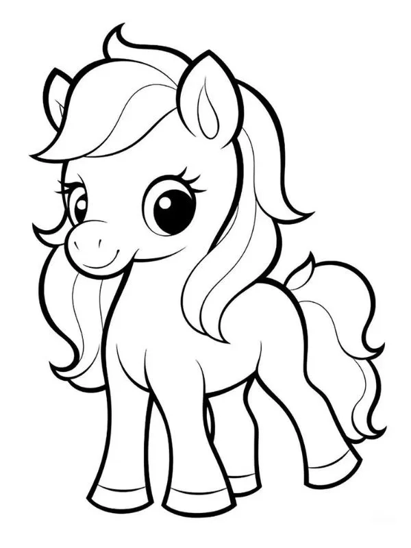 Bé thích thú với hinh to mau pony đa dạng