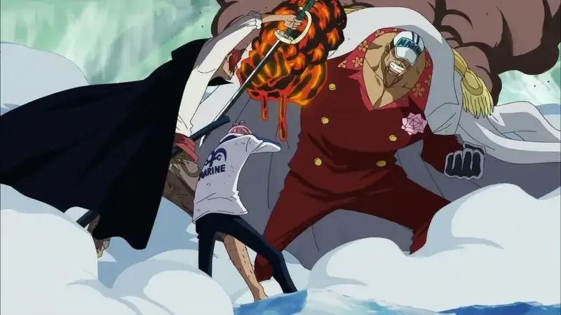 Whitebeard vs Akainu khoảnh khắc bất phân thắng bại