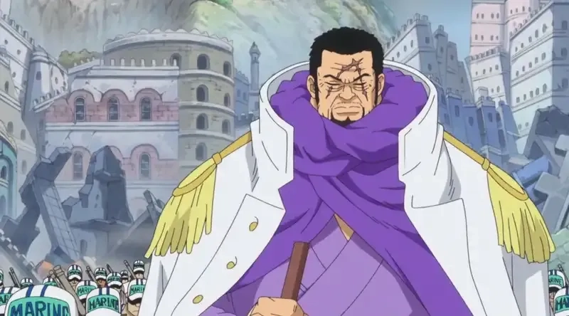 Trận chiến không khoan nhượng fujitora vs greenbull