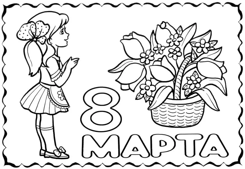 Bé thích thú với tranh tô màu 8/3 dễ thương