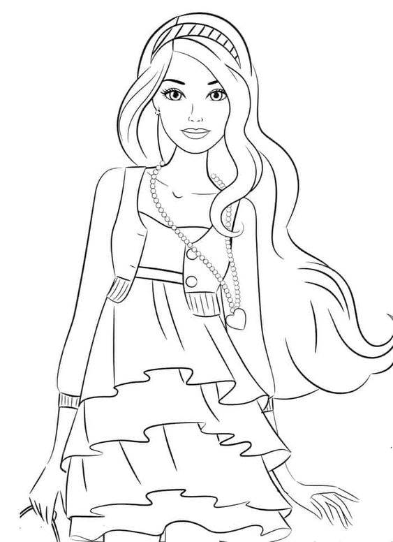 Khám phá bộ tranh tô màu búp bê barbie dễ thương