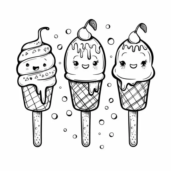 Khám phá màu sắc với tranh tô màu que kem đáng yêu