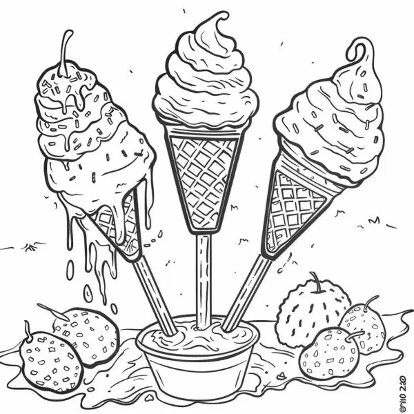 Trải nghiệm thú vị với tô màu cây kem dễ thương