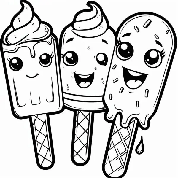  Tranh tô màu cây kem đơn giản nhưng cực kỳ hấp dẫn trẻ 