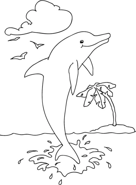 Khám phá thế giới cổ tích với tranh tô màu con cá heo