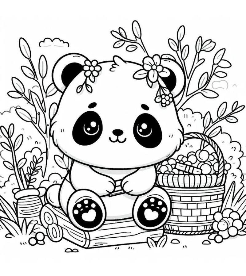 Vẽ dễ thương cùng tranh tô màu con gấu Brown