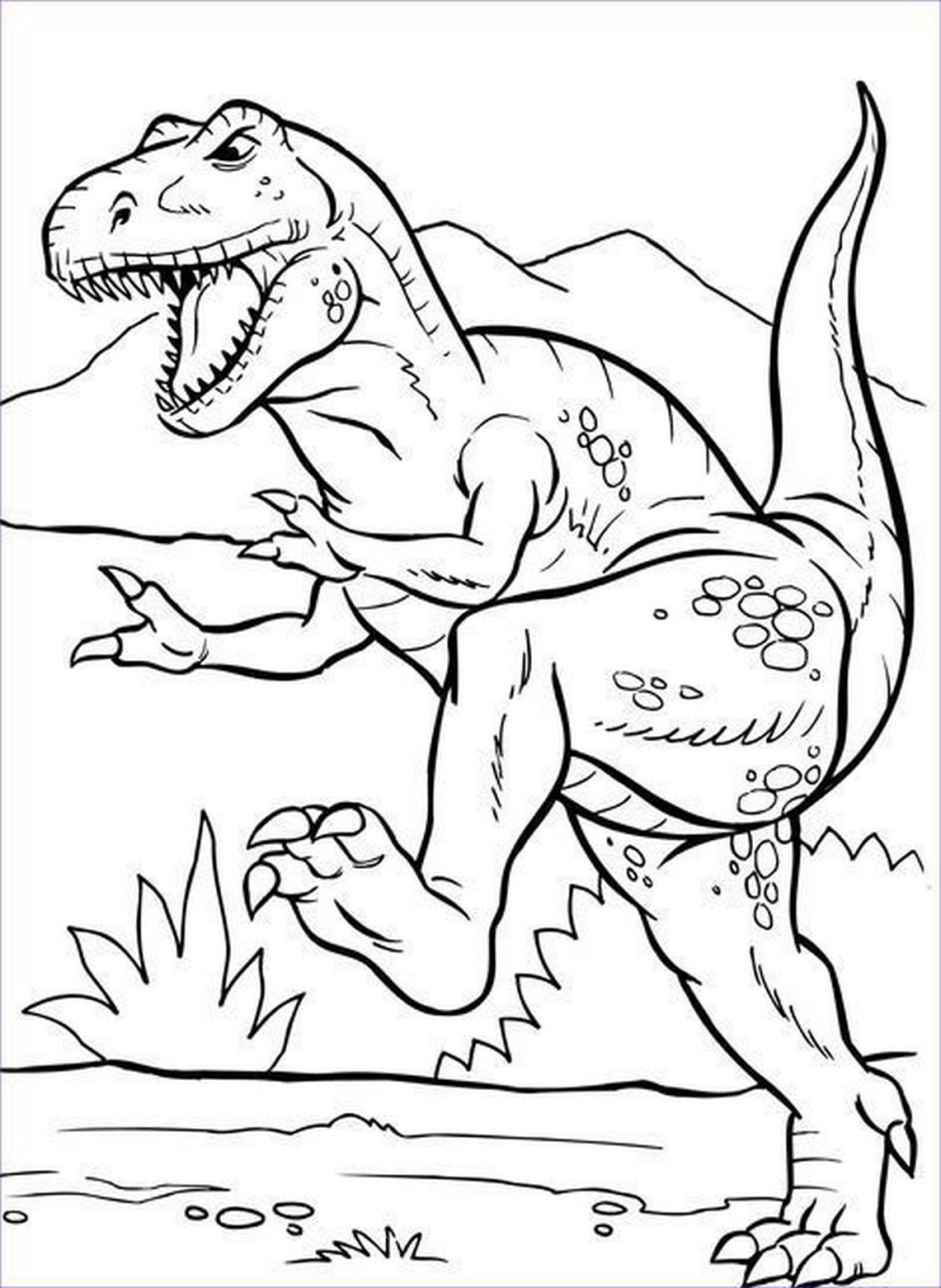 Khám phá tranh tô màu khủng long bạo chúa cho bé vui học