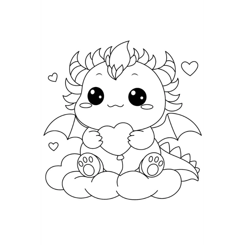 Tận hưởng niềm vui cùng tranh tô màu con rồng cute