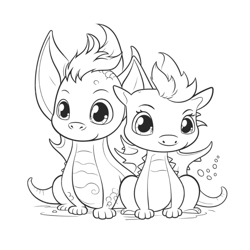 Thêm sinh động với tranh tô màu rồng con dễ thương