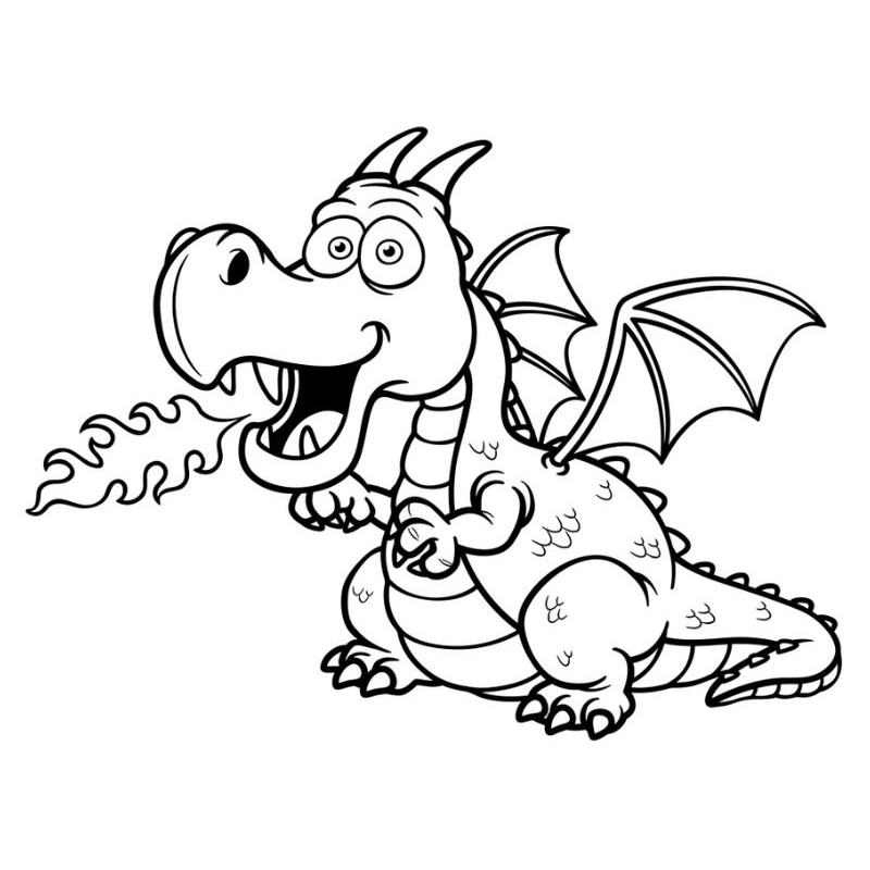 Tạo ấn tượng mạnh với tranh tô màu rồng phun lửa