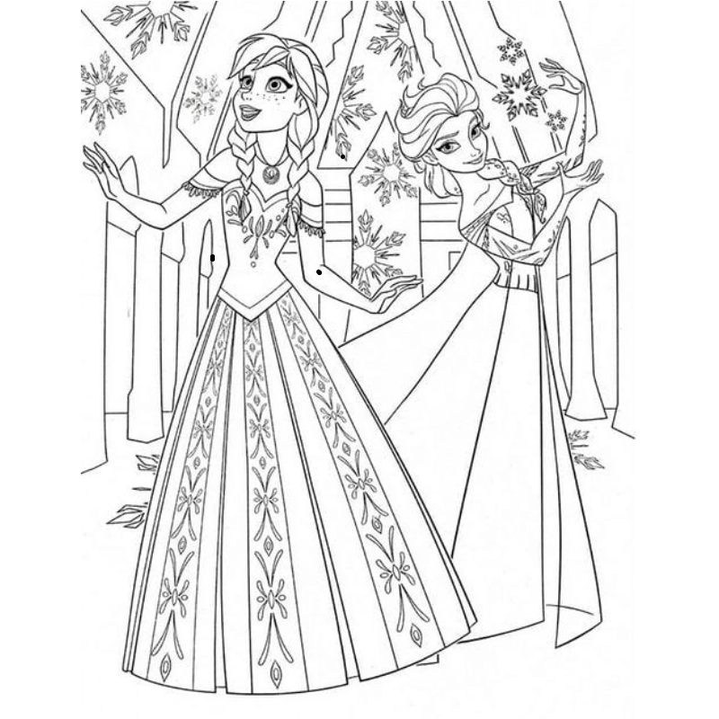Thỏa sức với tranh tô màu công chúa Anna bằng bút chì tinh tế