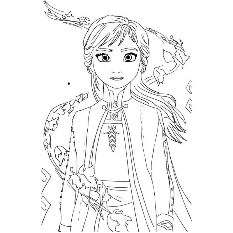 Bé dễ chơi tranh tô màu công chúa Anna cho bé 3 tuổi đơn giản