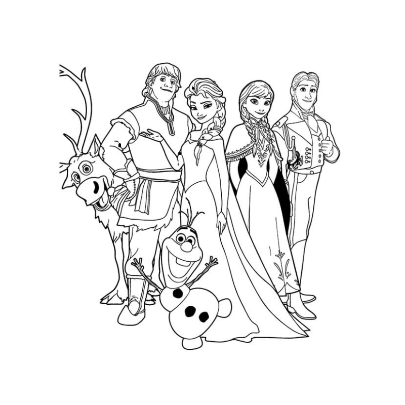 Bé thoải mái với tranh tô màu công chúa Anna đơn giản dễ thực hiện