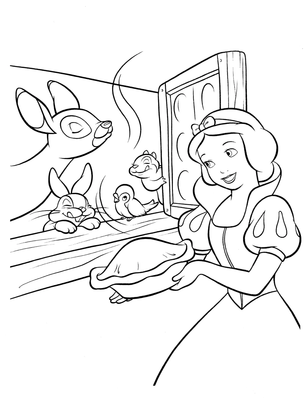  Tranh tô màu công chúa Bạch Tuyết có thể in miễn phí 