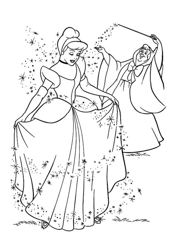Tô màu tranh tô màu công chúa lọ lem cùng người đẹp quái vật