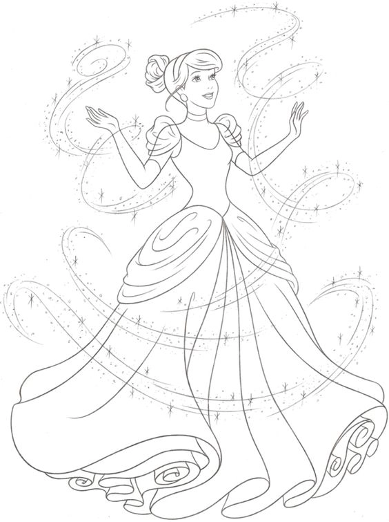 Tranh tô màu công chúa Lọ Lem là như thế nào?