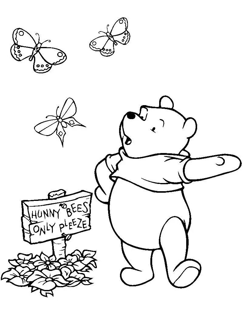 Tặng bé bộ tranh tô màu gấu pooh cho bé hấp dẫn