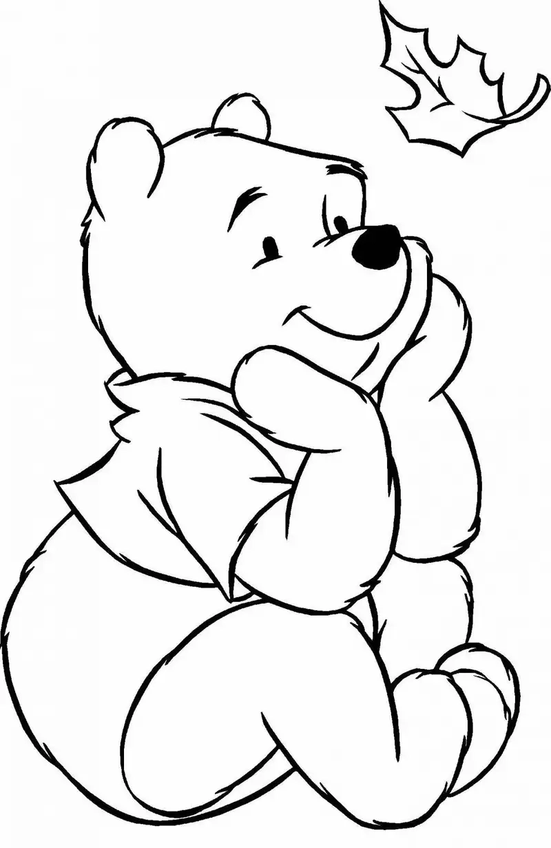 Chọn tranh tô màu gấu pooh đơn giản để bé rèn luyện tay khéo