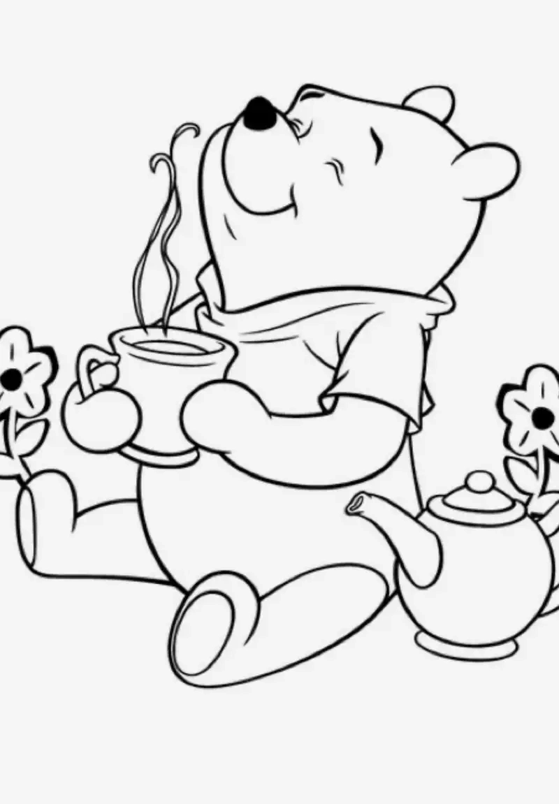 Thêm niềm vui cho bé với tranh tô màu gấu pooh và lợn con